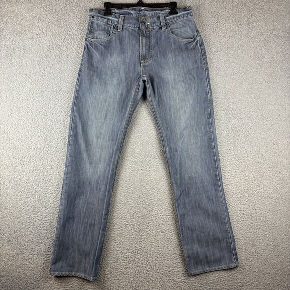 Levis 514 Jeans Men’s 34x34 Slim Straight Button Pocket Light Wash - Picture 1 of 13